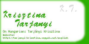 krisztina tarjanyi business card